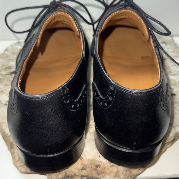 Magnanni Sergio Wingtip Oxford Dress Shoes Black Calfskin Leather 13974 Sz 10 - Picture 9 of 16